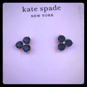 Kate Spare Dark Blue Stoned Flower Earrings
